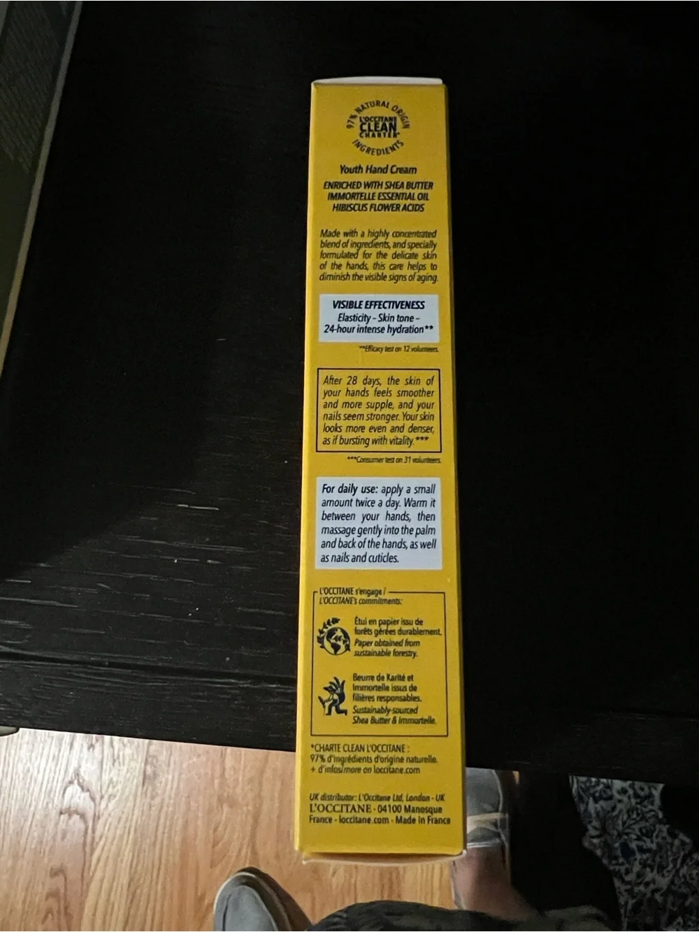 L'OCCITANE Yellow Immortelle Shea Hand Cream Box